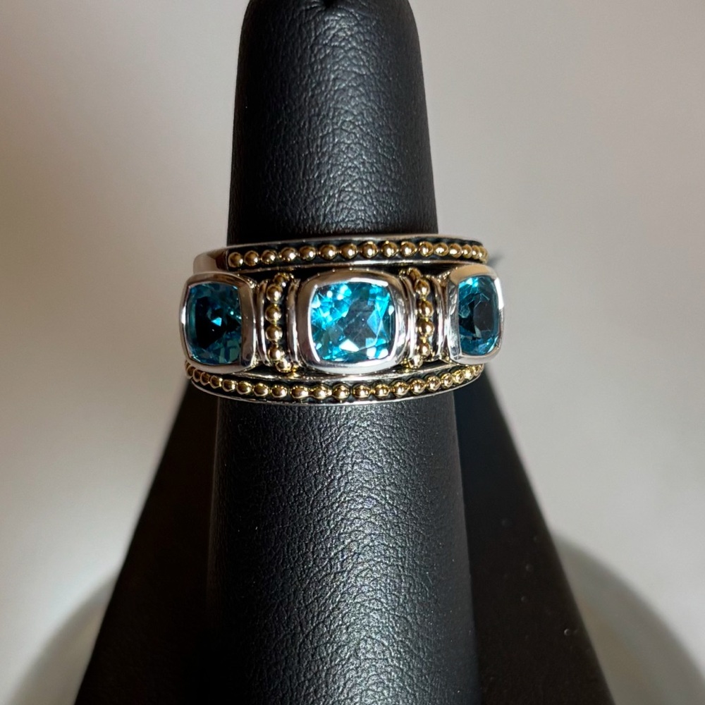 LAGOS RITTENHOUSE Swiss Blue Topaz Stacking Rings - Picture 8 of 11